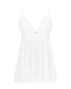 Biała babydoll i stringi