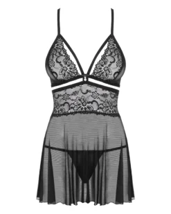 Czarna babydoll i stringi
