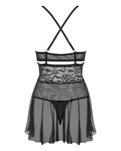 Czarna babydoll i stringi