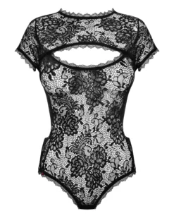 Czarne, koronkowe body