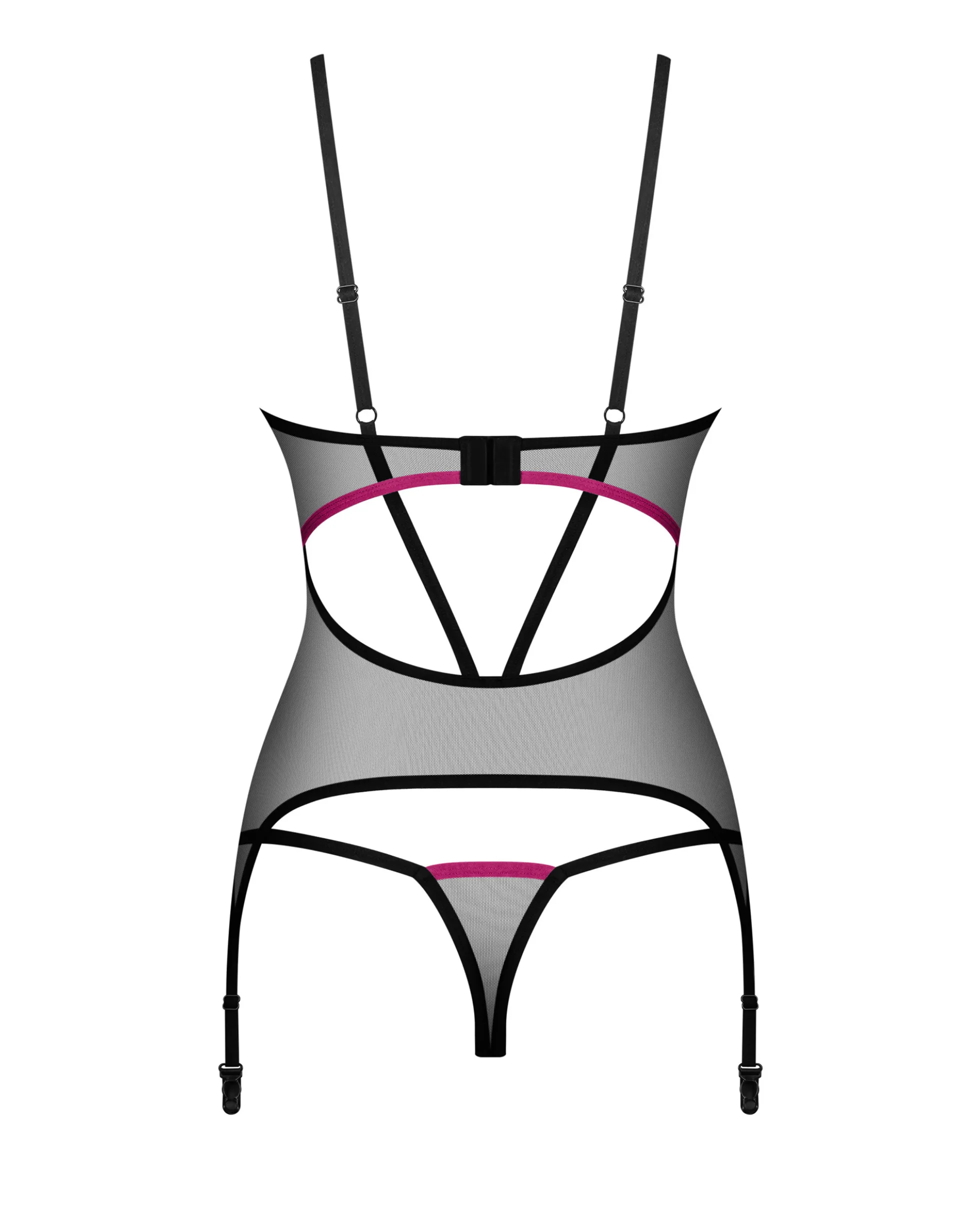 Czarny gorset i stringi