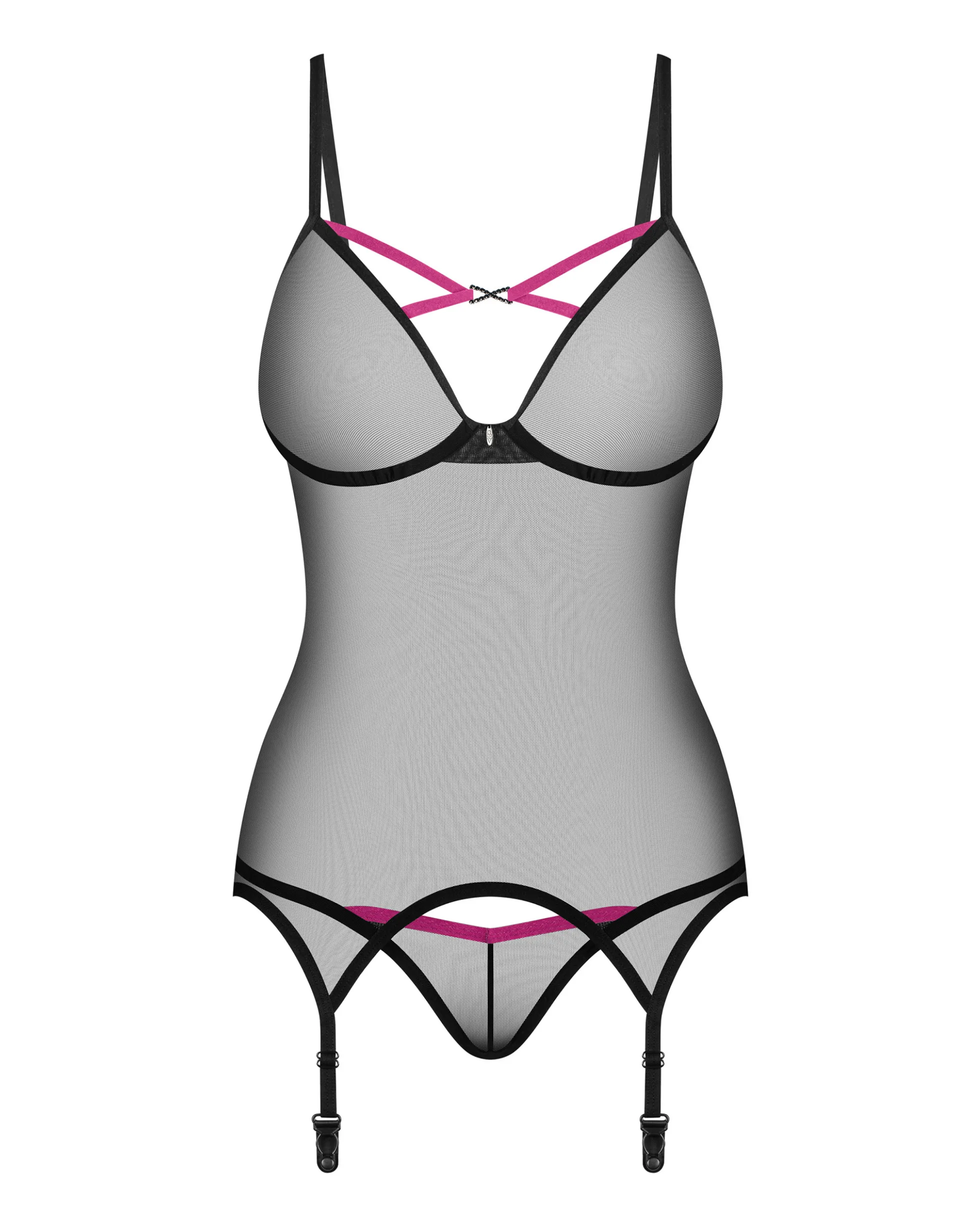 Czarny gorset i stringi