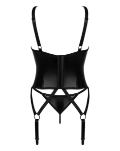 Czarny gorset i stringi