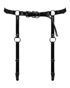 Czarny pas do pończoch harness