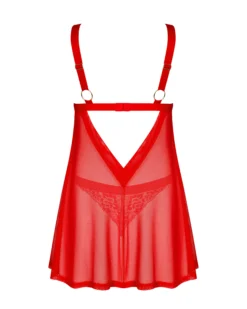 Czerwona babydoll i stringi