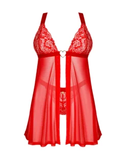 Czerwona babydoll i stringi