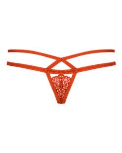 Czerwone stringi z paskami