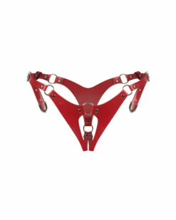Czerwone stringi z regulowanymi paskami