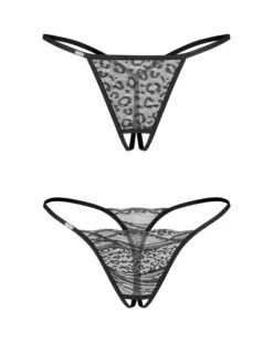 Dwupak stringów z otwartym krokiem