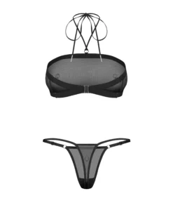 Komplet bielizny zdobiony srebrnymi ringami