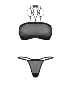 Komplet bielizny zdobiony srebrnymi ringami