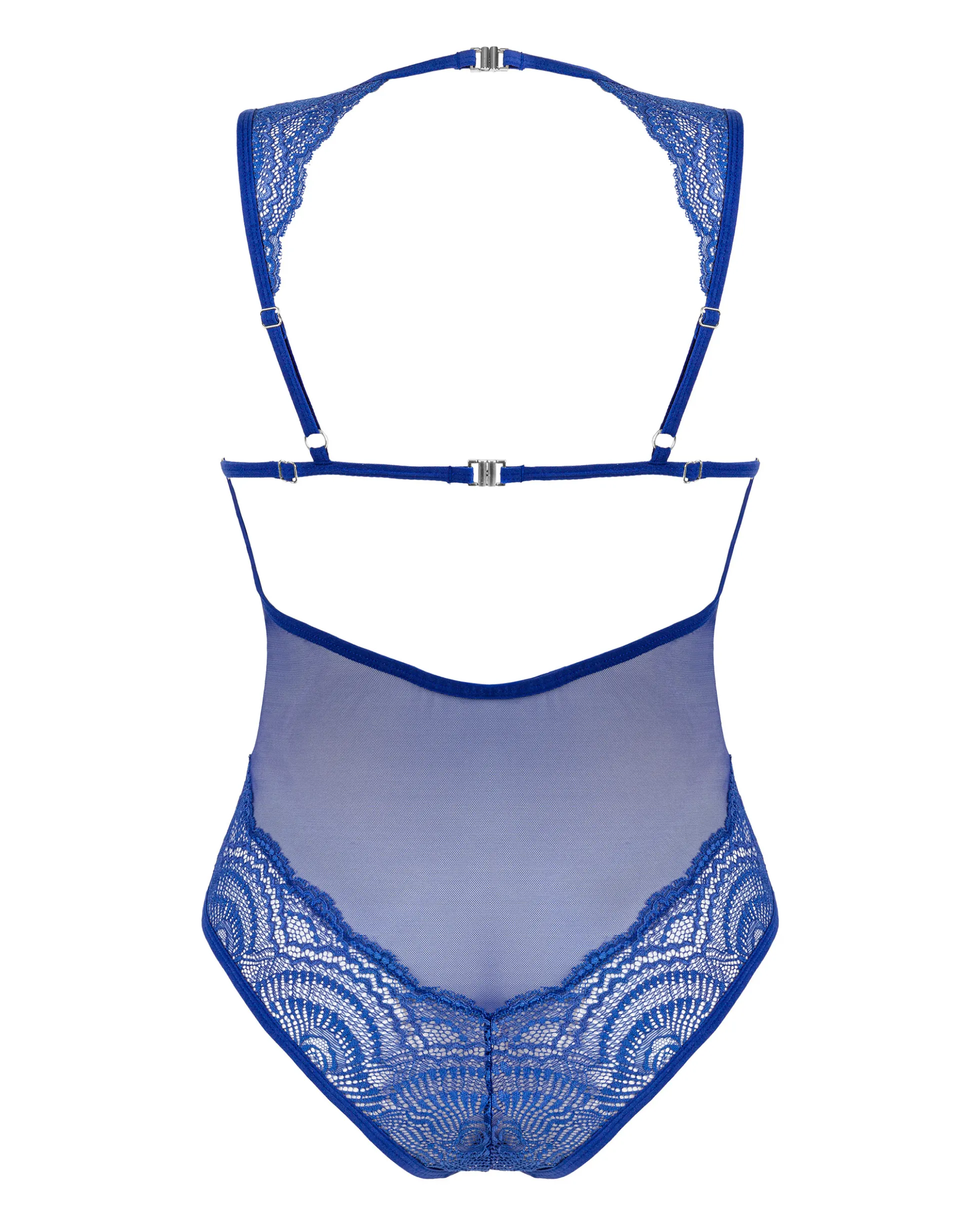 Niebieskie, koronkowe body