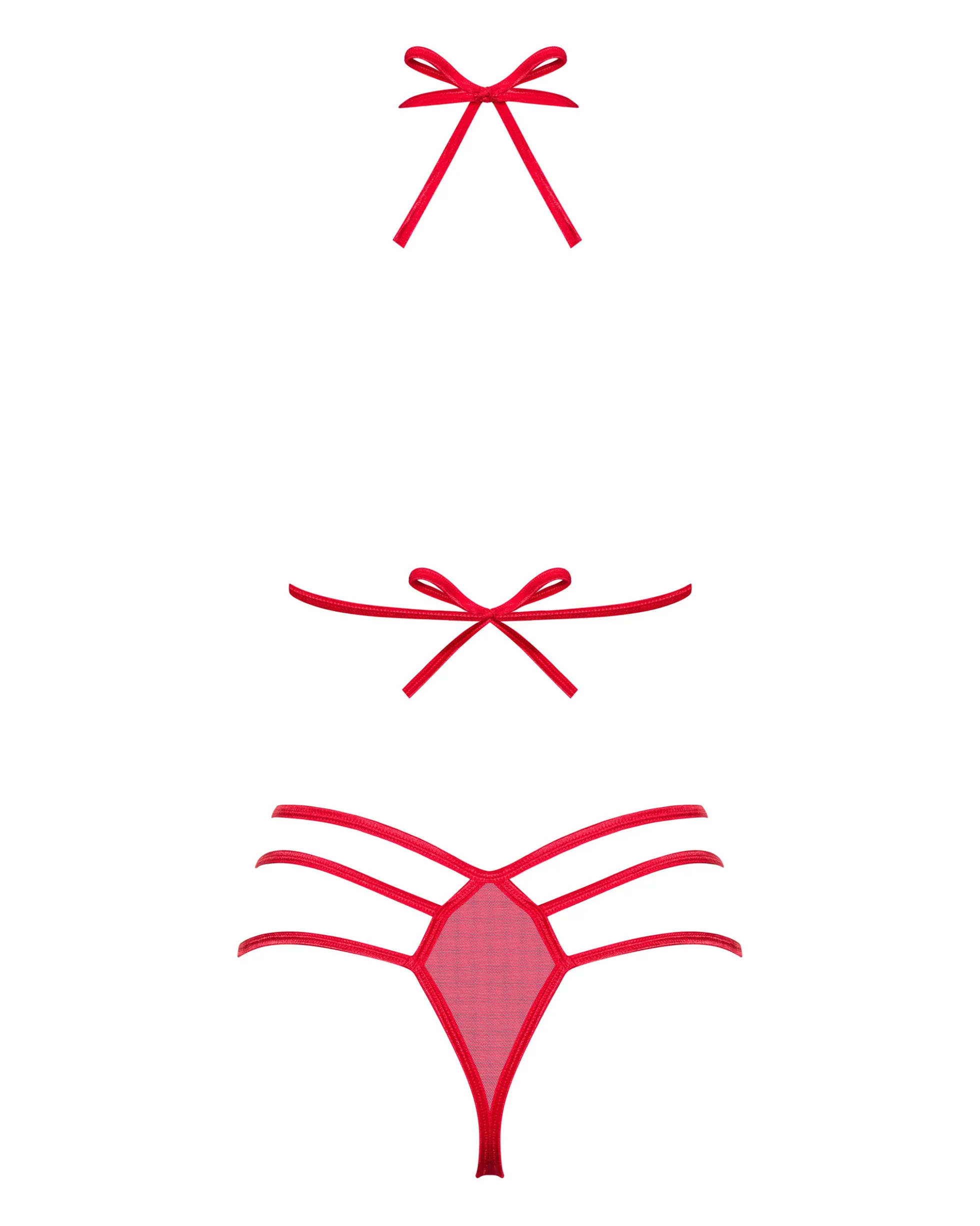 Zmysłowy, czerwony komplet